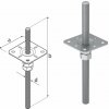 Domax zapustená závitová pätka stĺpika nastaviteľná (ZNG) PPSR 100 - 100 x 330 x 3.0 mm 4 ks