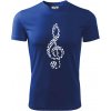 Husľový kľúč z nôt - Pánske tričko Fantasy športové - S ( Kráľovská modrá )