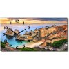 Vodorovné Sklenené hodiny na stenu Lagos Portugalsko 60x30 cm