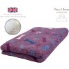 DRYBED Premium Vet Bed Small Paws & Bones fialový 150 x 100 cm