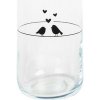 Clayre & Eef Sklenená karafa s vtáčikmi a srdiečkami Love Birds 9 x 25 cm 1000 ml