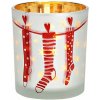 TEXTILOMANIE Sklenený svietnik Christmas Stocking 10 cm biely