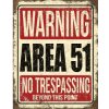 TIN SIGNS Retro plechová ceduľa Area 51 No Trespassing (TSN2375)