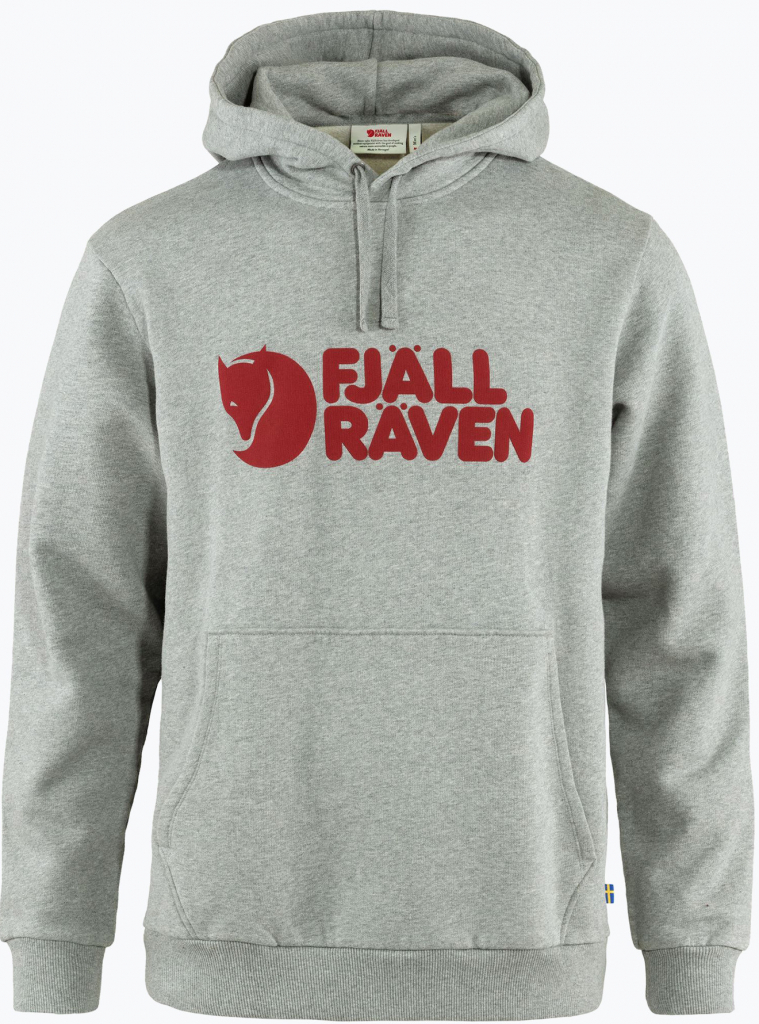 Fjällräven Logo Hoodie šedá F84144 L