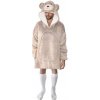 Cozy Noxxiez CH365 Medveď hrejivá televízna mikinová deka s kapucňou pre teenagerov a dospelých