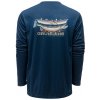 Grundéns Funkčné UV Tričko Drift Boat LS Tech Tee Blue Abyss - M