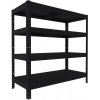 Kovový regál do domácnosti Biedrax 40 x 90 x 120 cm, čierny - 4 police kovové