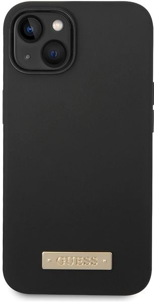 Púzdro Guess Silicone Metal Logo MagSafe Kompatibilní iPhone 14 Plus čierne