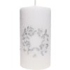 Sviečka Venček Glamour valec biely 7x14cm 33292 - Sviečka