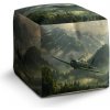 Sablio Taburet Kocka Bojové letadlo v horách: 40x40x40 cm