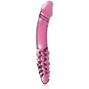 Obojstranné sklenené dildo Pipedream Icicles No. 57 ružové