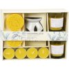 HOMESTYLING Aromalampa a vonné sviečky darčeková sada 9 ks FRESH LEMON KO-CC5061530zlut