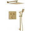 Sapho SMART SELECT sprchový set s termostatickou batériou, 2 výstupy, posuvný držiak sprchy, zlato mat RP042GB-02