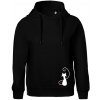 Zamilovaná mačka spredu - Oversized mikina dámská Moon - kratšia + širšia - XL ( Čierna )