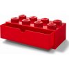 LEGO® stolný box 8 so zásuvkou 31,6 x 15,8 x 11,3 cm - červená
