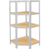 Meets-ecommerce UG Rohový regál 155x70x40, 4 police Farba: Sivá, Počet polic: 4 police