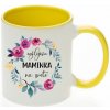 Vtipný hrnček farebný maminka kvety Farba: Žltá