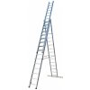 Rebrík AL 3x16 PROFESIONAL 10,95m (Univerzálny trojdielny hliníkový rebrík 3x16 priečkový 10,95m (doručenie 19,90€))