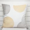 Biante Zamatová obliečka na vankúš Tamara TMR-023 Žlté a sivé designové kruhy na smotanovom 40 x 60 cm