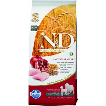 N&D Low Grain Dog Light Medium & Maxi Chicken & Pomeg 12 kg