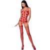 Bodystocking Sieťovaný overal BS067 Red OS - Veľkosť univerzálna