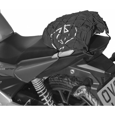 Pružná batožinová sieť Oxford pre motocykle reflexná čierna