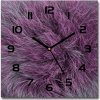 Sklenené nástenné hodiny štvorec Ružový kožuch 30x30 cm