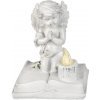 Dekorácia MagicHome, Modliaci anjelik na knihe, LED, polyresin, na hrob, 11,5x7,5x13,5 cm