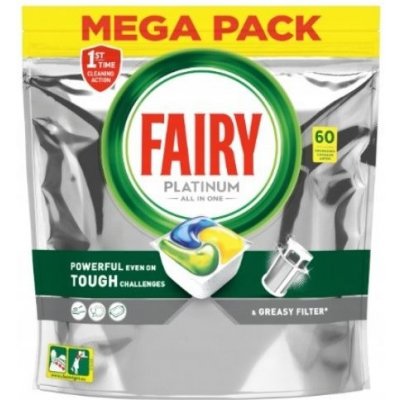 Fairy Platinum All in 1 + PLUS Lemon gélové tablety do umývačky riadu 60 ks