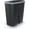 Prosperplast s.r.o. Odpadkový kôš DUO čierny, 45 l, sivá / čierna