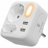 Síťový adaptér Viking AC22/Output: 2xAC, 2xUSB-A/ LED svetlo/zásuvka typu F a C VAC22