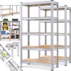 Monzana Regál Heavy 90 x 40 x 180 cm strieborná 106177 2 ks