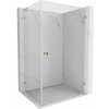 Mexen Lunar-B L pravý výklopný sprchový kút 85 x 80 cm, číre sklo, zlatá lesklá, 832L-085-080-50-00-P