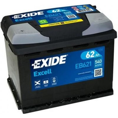Exide štartovacia batéria Excell 12V 62Ah 540A EB621 EXIDE EXIDEEB621