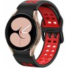 eses Silikónový dvojradový dierkovaný remienok pre Samsung Galaxy Watch 4, 5, 6, 7 - Čierno červený, 20 mm