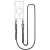 Kryt na mobil TopQ Kryt Strap Mag iPhone 15 Pro s čiernou šnúrkou priehľadný 110940 (SUN-110940)