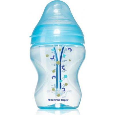 Tommee Tippee Closer To Nature Anti-colic Advanced Baby Bottle dojčenská fľaša Slow Flow Blue 0 m+ 260 ml