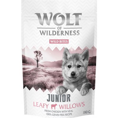 Little Wolf of Wilderness Snack - Wild Bites Junior 180 g - Leafy Willows - Teľacie & kuracie