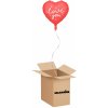 HeliumKing Balónový box Červené srdce love you 45 cm