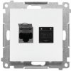 Zásuvka 2xR45 Cat.6 s krytkou portu biela matná SIMON55 (Simon)