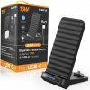 Aligator Stojánek s bezdrátovým nabíjením 15W a USB-C konektorem, 2v1, černý CHQ001