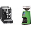 La Pavoni Mini Cellini, black + Eureka Atom 60, kawasaki green