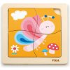 Viga Detské drevené puzzle pre najmenších motýlik 4 diely Viga