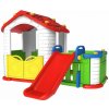 RAMIZ Záhradný domček so šmýkalkou 3v1 červená strecha