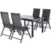 Livarno home Hliníkový rozkladací záhradný stôl Houston/Toronto + Hliníkové kreslo Houston, 4 kusy (800012163)