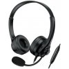 Genius HS-235U AI Headset, drôtový, náhlavný, mikrofón, Copilot, ovládanie hlasitosti, kábel 2,4 m, USB, čierny