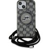 Karl Lagerfeld IML Monogram Crossbody K&CH Heads MagSafe Zadní Kryt pro iPhone 15 Black KLHMP15SHCKCKLCK