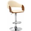 Design-Shop Barová stolička Nilse - koženka, chróm rám - orech/krém