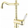 Sapho Sapho, KIRKÉ WHITE stojánkova drezová batéria, biela páčka, zlatá lesklá, KI14BZ