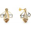 Náušnice zlaté so Swarovski Elements Falena KDFG47313GSC Gold Shadow